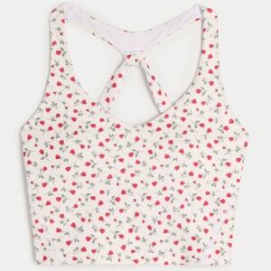 Hollister Floral active strappy tank top built in bra - brand new XS